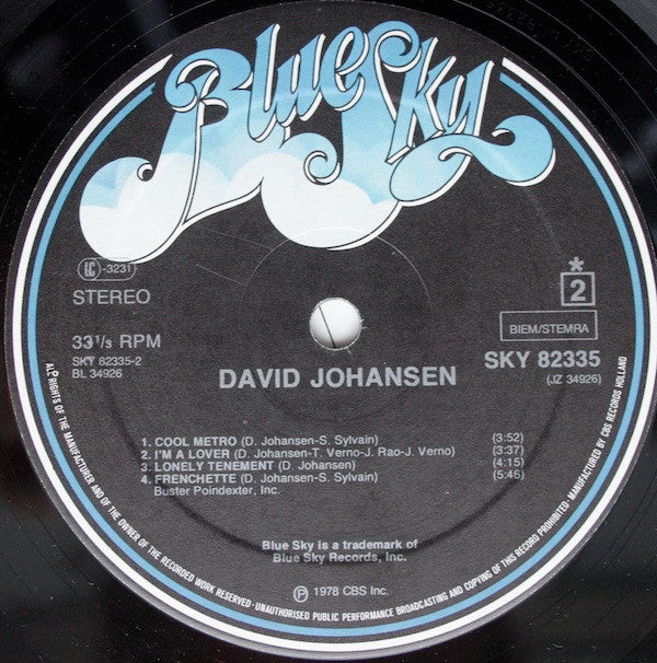 David Johansen : David Johansen (LP, Album)