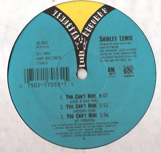 Shirley Lewis : You Can't Hide (12", Maxi)