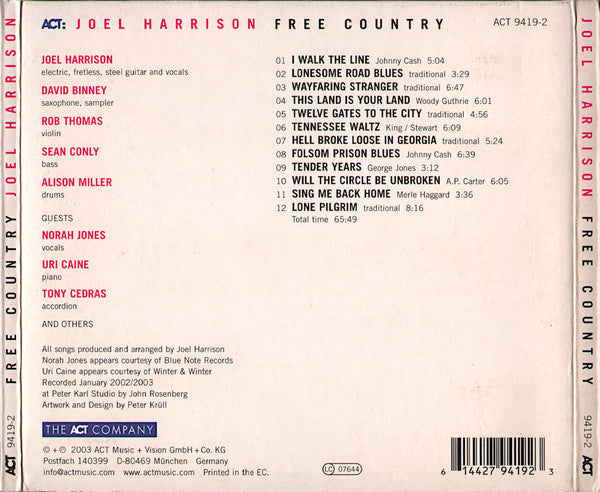 Joel Harrison (2) : Free Country (CD, Album)