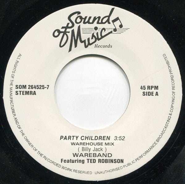 Wareband Featuring Tad Robinson : Party Children (7", Single)