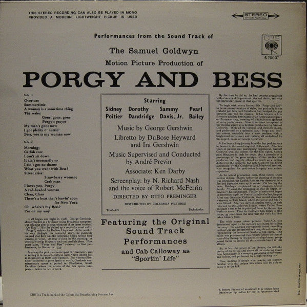 Samuel Goldwyn : Porgy And Bess (LP, Album)