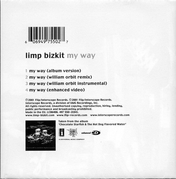 Limp Bizkit : My Way (CD, Single, Enh, Ltd)