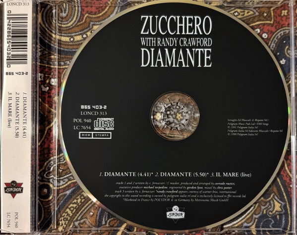 Zucchero With Randy Crawford : Diamante (CD, Single)