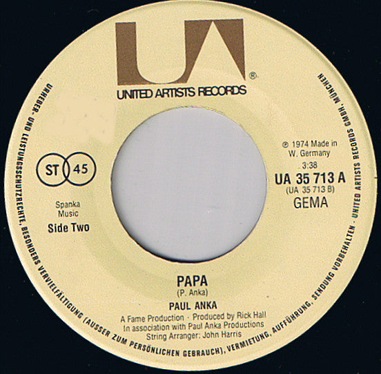 Paul Anka : (You're) Having My Baby (7", Single)