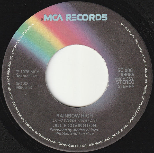 Julie Covington : Don't Cry For Me Argentina (7", Single, Bla)