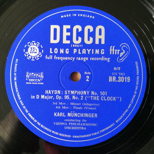 Joseph Haydn, Karl Münchinger, Wiener Philharmoniker : Symphony No.101 "The Clock" (10")