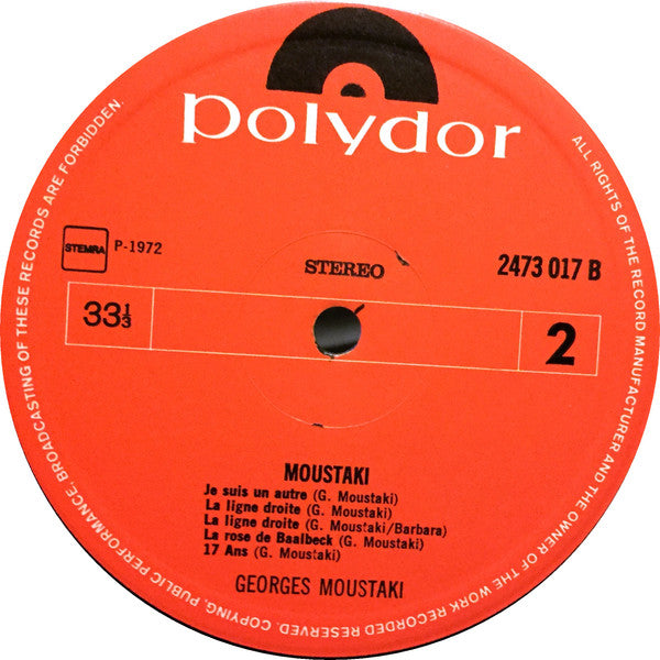 Georges Moustaki : Moustaki (LP, Album, Gat)