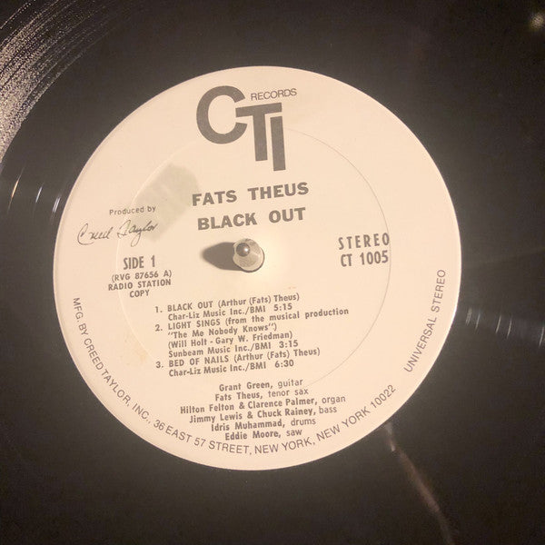 Arthur Theus : Black Out (LP, Album, Promo)