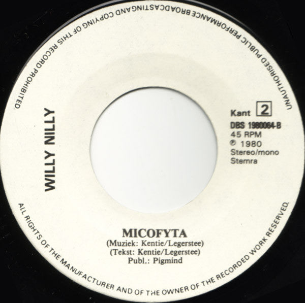 Willy Nilly : I & Mycofyta (7", Single)