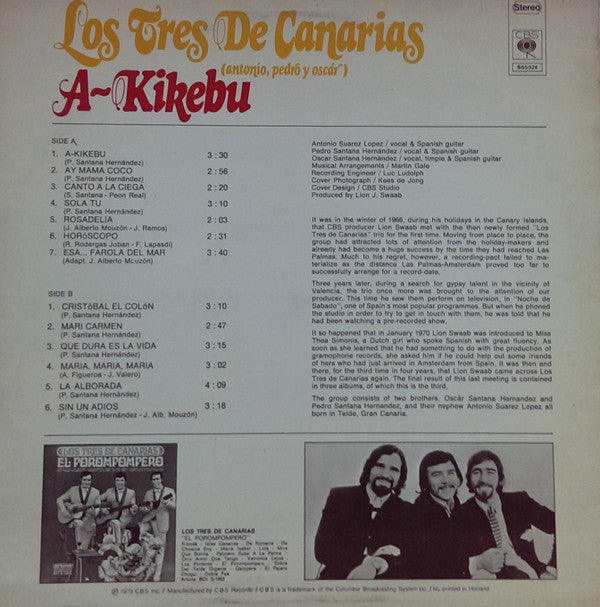 Los Tres De Canarias : A-Kikebu (LP, Album)