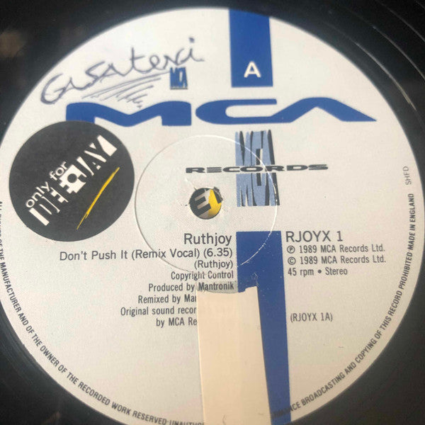 Ruth Joy : Don't Push It (Remix) (12")