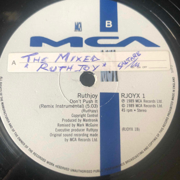 Ruth Joy : Don't Push It (Remix) (12")