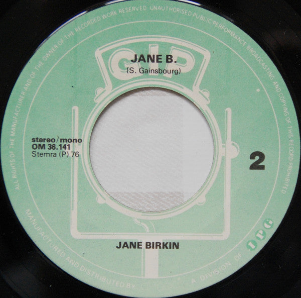 Jane Birkin Avec Serge Gainsbourg : Je T'aime Moi Non Plus (7", Single, RE)