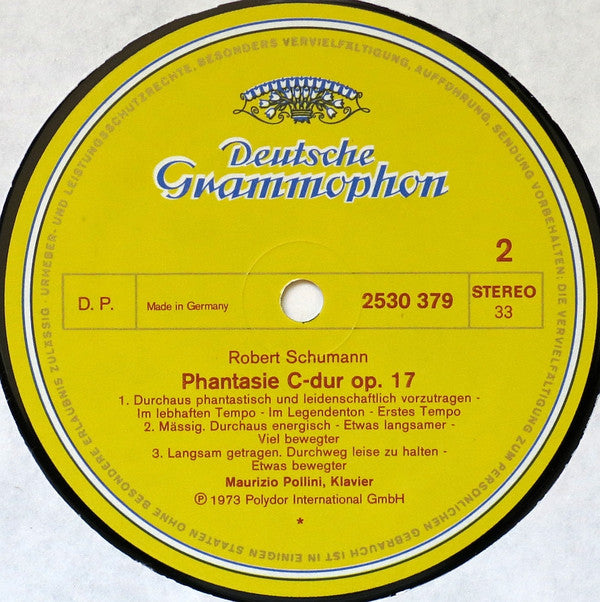 Robert Schumann - Maurizio Pollini : Fantasie C-Dur Op.17 - Sonate Fis-Moll Op.11 (LP)