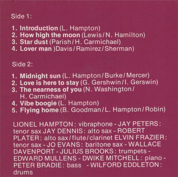 Lionel Hampton : Apollo Hall Concert (LP, Album, Mono, RE)