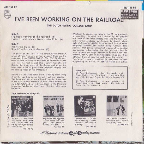The Dutch Swing College Band : I've Been Working On The Railroad (7", EP, Mono)