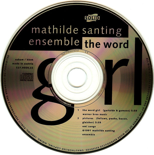 The Mathilde Santing Ensemble : The Word Girl (CD, Single)