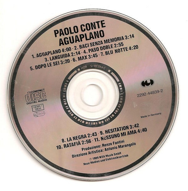 Paolo Conte : Aguaplano (CD, Album)