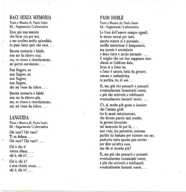 Paolo Conte : Aguaplano (CD, Album)