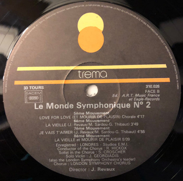 London Symphony Orchestra, Jean Claudric : Le Monde Symphonique De Michel Sardou Et Jacques Revaux Volume 2 (LP, Album)