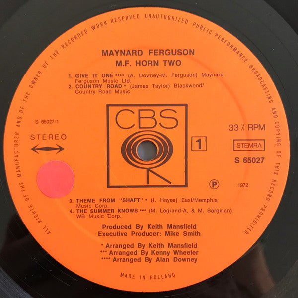 Maynard Ferguson : M.F. Horn Two (LP, Album, Gat)