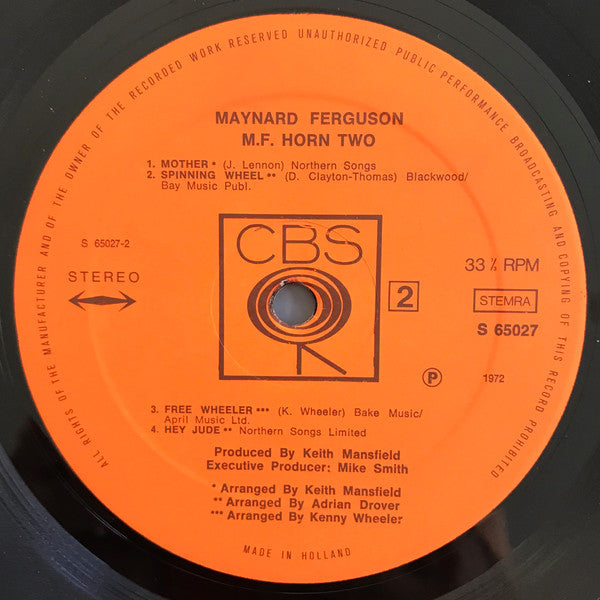 Maynard Ferguson : M.F. Horn Two (LP, Album, Gat)