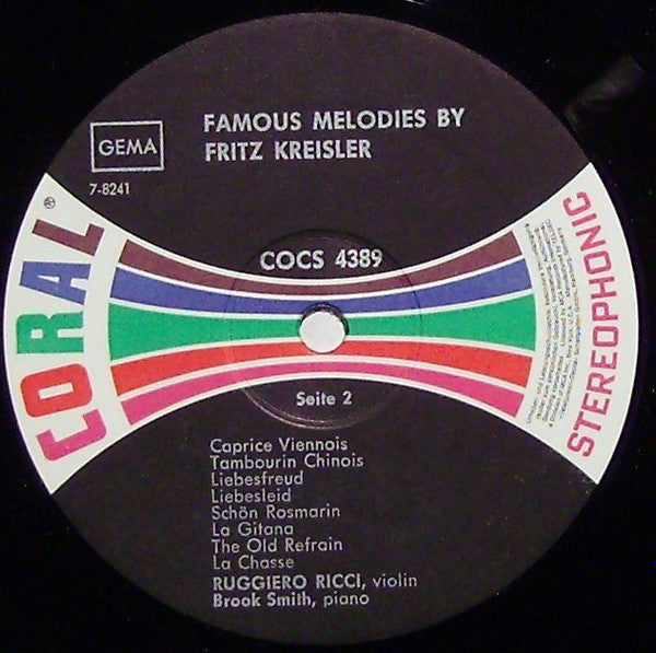 Ruggiero Ricci : Fritz Kreislers Welterfolge (LP)