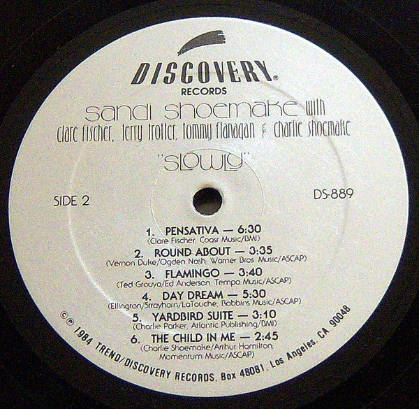 Sandi Shoemake, Charlie Shoemake, Clare Fischer, Terry Trotter, Tommy Flanagan : Slowly (LP, Album)