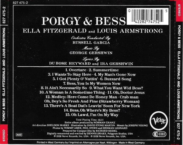 Ella Fitzgerald & Louis Armstrong : Porgy & Bess (CD, RM)