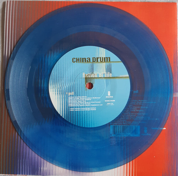China Drum : Fiction Of Life (7", Single, Blu)