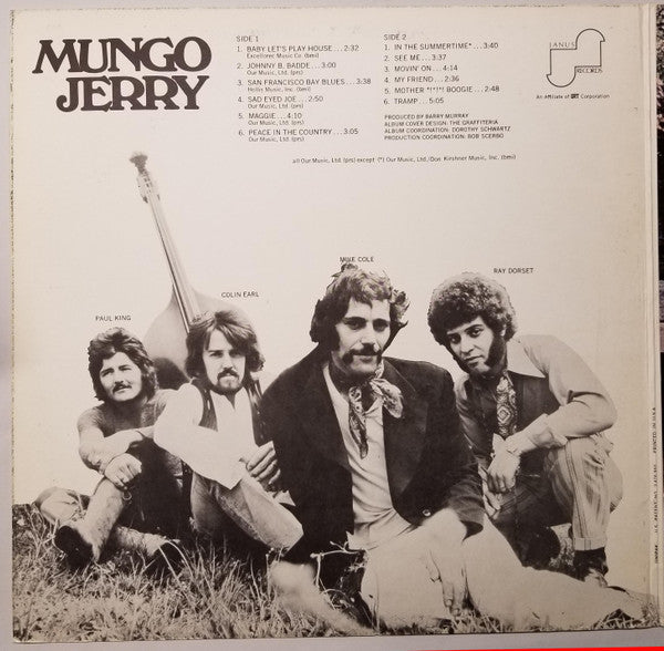 Mungo Jerry : Mungo Jerry (LP, Album, Uni)