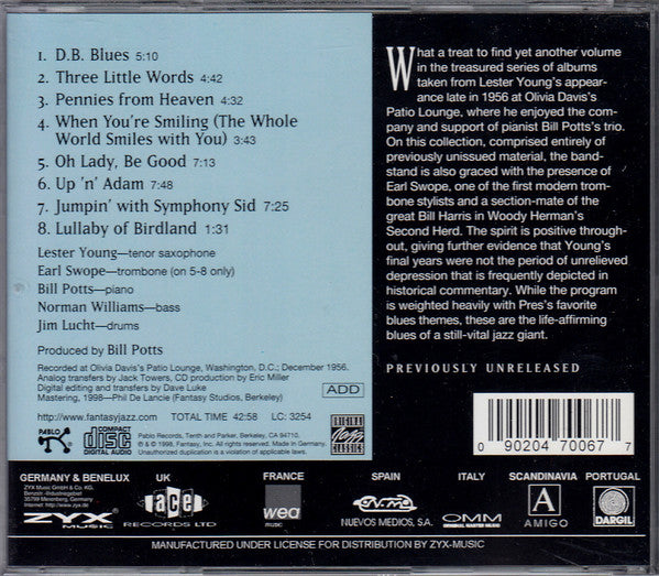 Lester Young : In Washington, D.C. 1956, Vol. 5 (CD, Album, Mono)