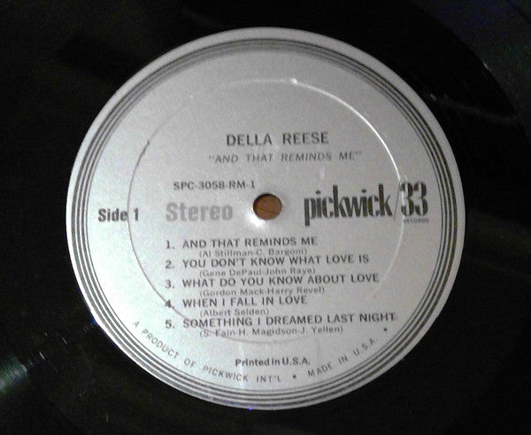 Della Reese : And That Reminds Me (LP, RE)
