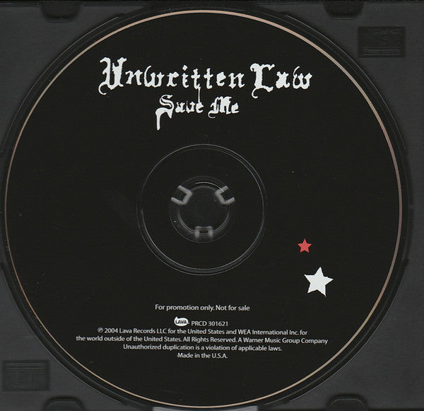 Unwritten Law : Save Me (CD, Single, Promo)