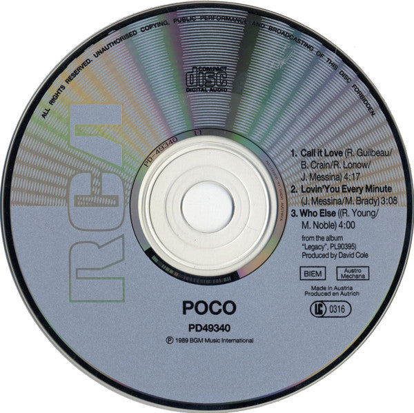 Poco (3) : Call It Love (CD, Single)