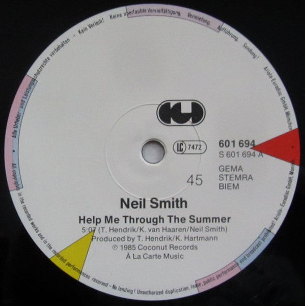 Neil Smith : Help Me Through The Summer (12", Maxi, Dif)