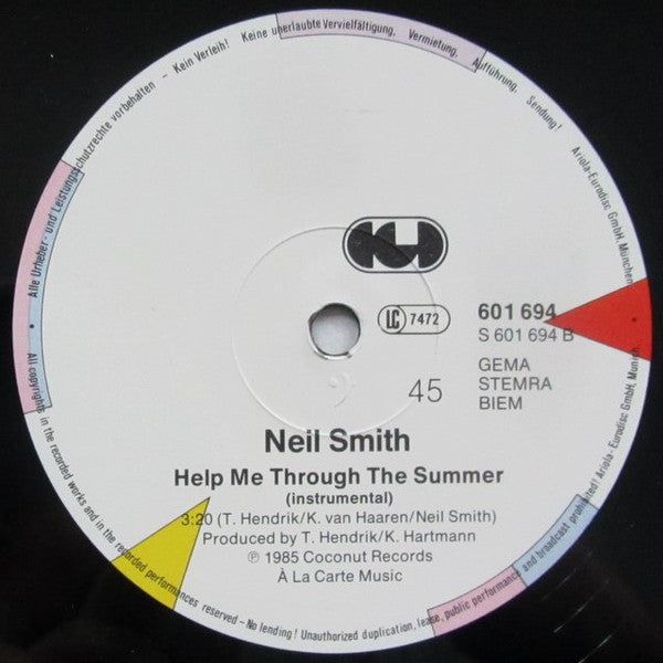 Neil Smith : Help Me Through The Summer (12", Maxi, Dif)