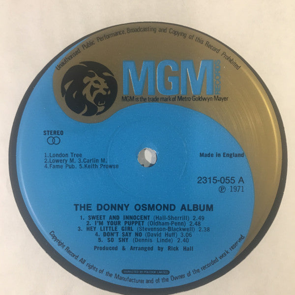 Donny Osmond : The Donny Osmond Album (LP, Album)