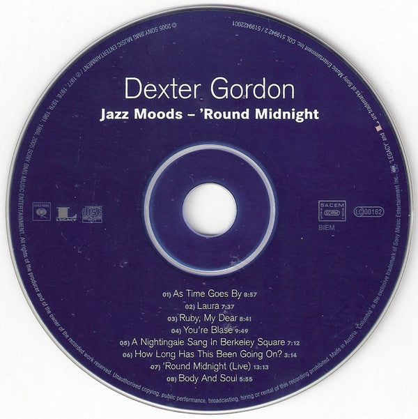 Dexter Gordon : Jazz Moods - 'Round Midnight (CD, Comp)