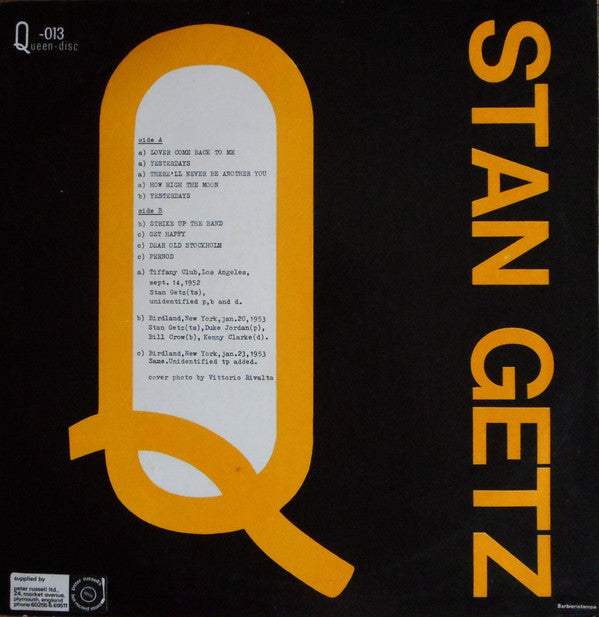 Stan Getz : Stan Getz (LP, Mono)