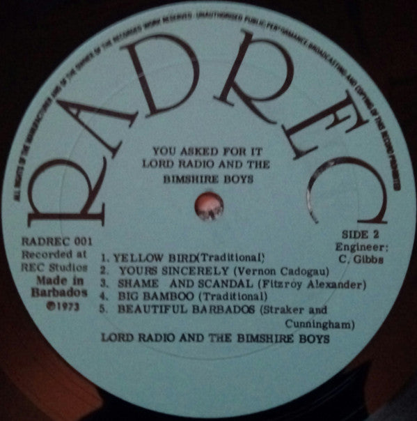 Lord Radio And The Bimshire Boys : You Asked For It  (LP)