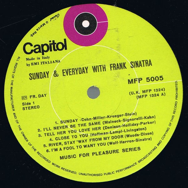 Frank Sinatra : Sunday And Everyday With Frank Sinatra (LP, Comp, Fli)