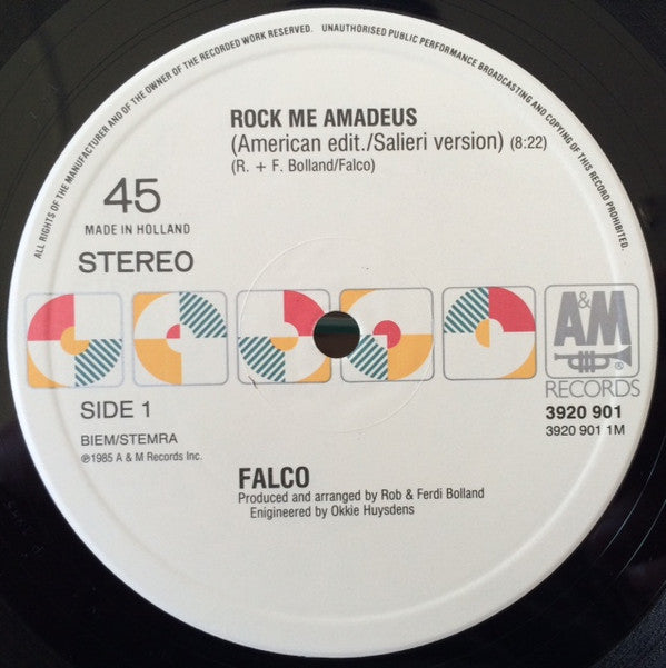 Falco : Rock Me Amadeus (American Extended Version) (Salieri Version) (12", Maxi)