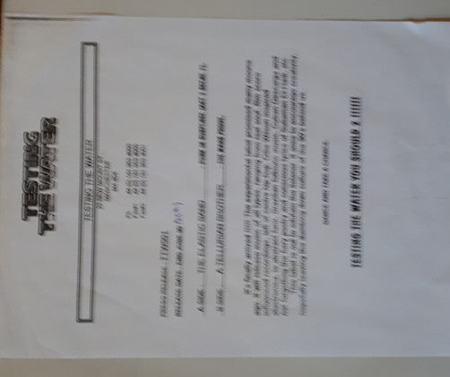 The Elastic Band (2) / A Tellurian Brother : Testing The Water (12", Promo)