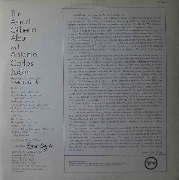 Astrud Gilberto : The Astrud Gilberto Album (LP, Album, M/Print, RE)