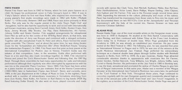 Rudi Wilfer, Aladár Pege, Fritz Pauer : Great Jazz Duos (CD, Comp)