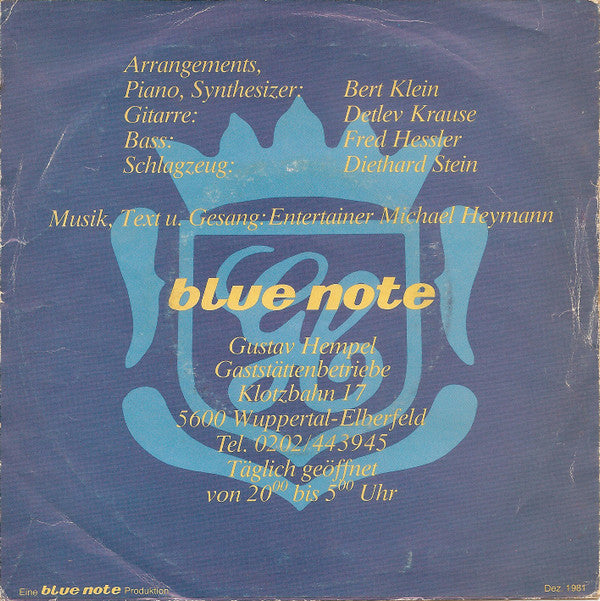Michael Heymann : Blue Note Rock / Blue Note Lady (7", Single)