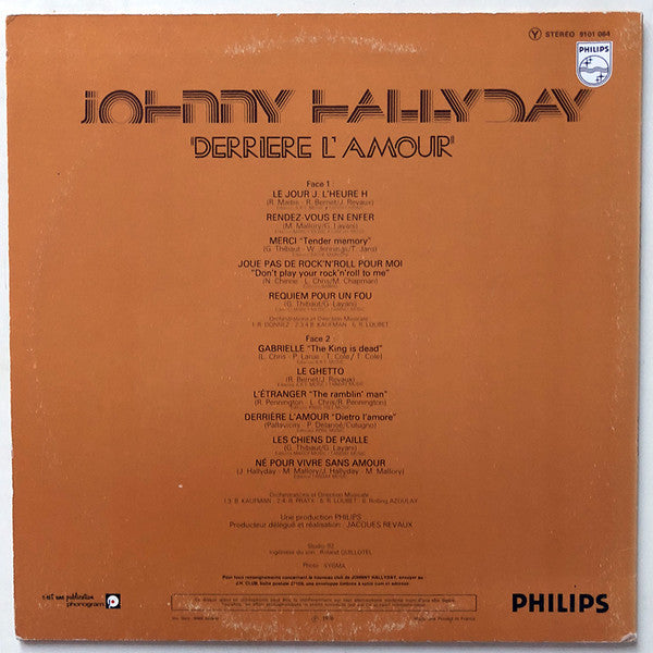 Johnny Hallyday : Derrière L'amour (LP, Album)
