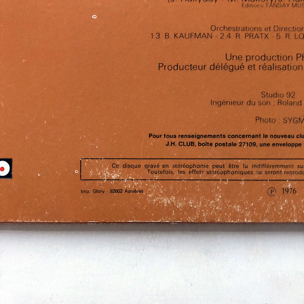 Johnny Hallyday : Derrière L'amour (LP, Album)