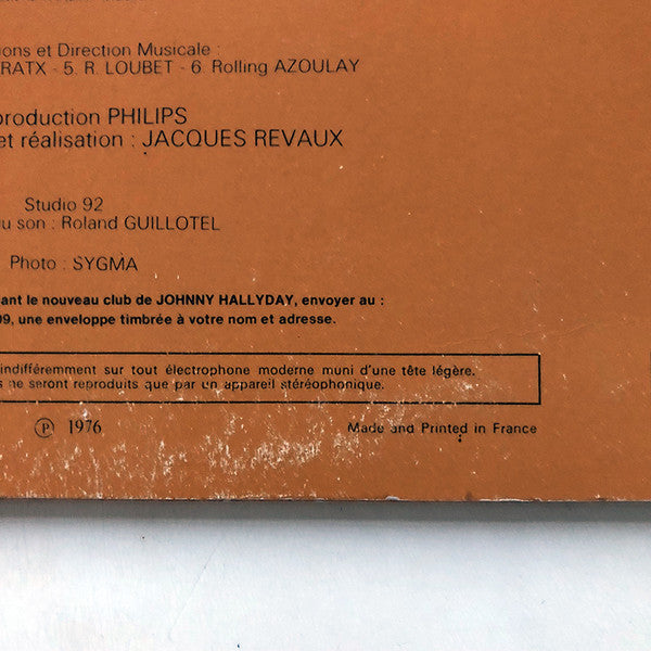 Johnny Hallyday : Derrière L'amour (LP, Album)